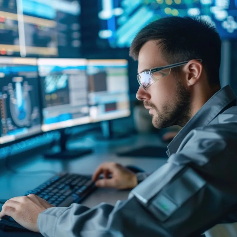 Engineer reviewing staffing qualifications for a DoD bid
